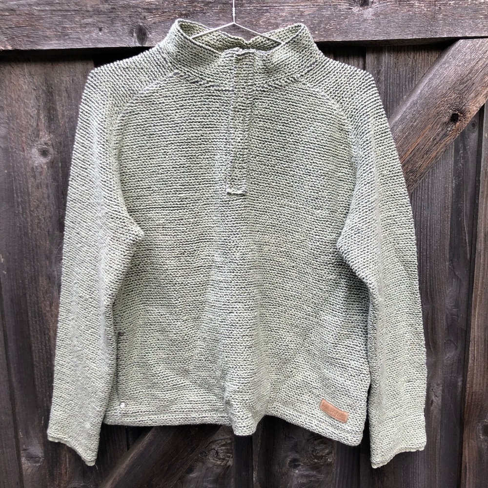 Weird Fish Green Knit Zip Sweater